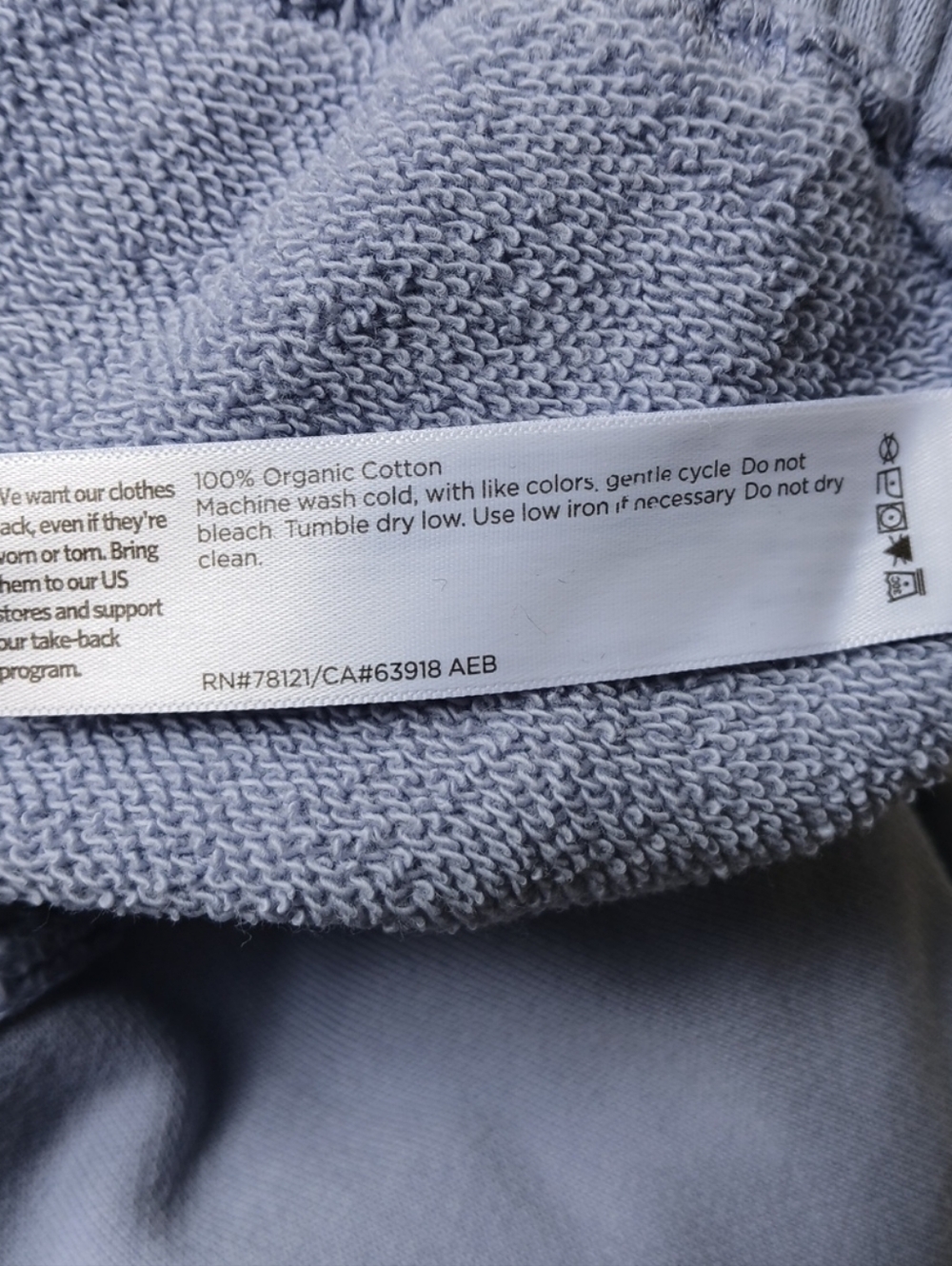 Eileen Fisher Organic Cotton Crop Sweatpants Blue Women's Medium - Picture 5 of 7